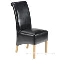 Shiny Artificial Leather Covered Dining Chair/Wood Dining Chair